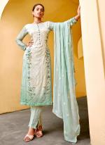 Pure Viscose Mint Casual Wear Printed Salwar Suit